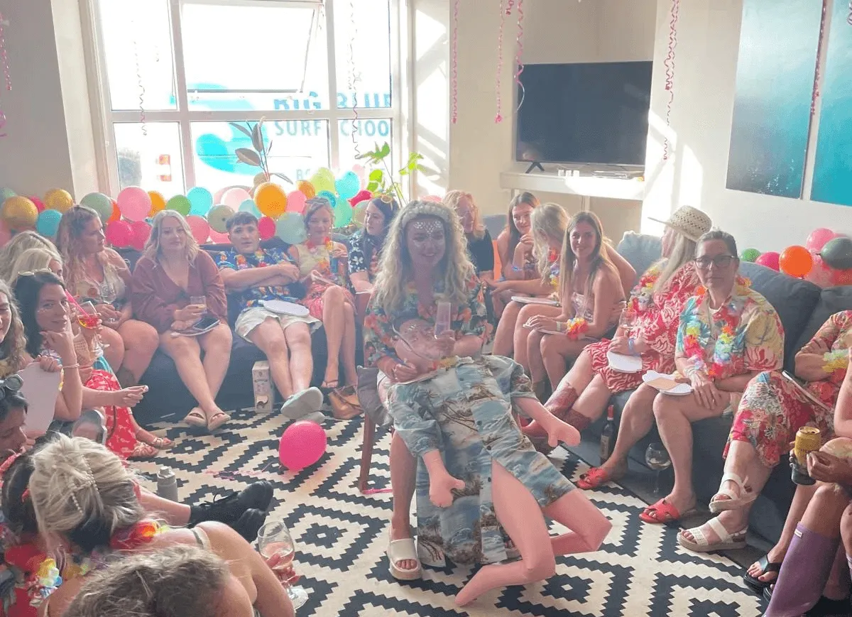 Hen group sitting in the lounge at OA Surf Club