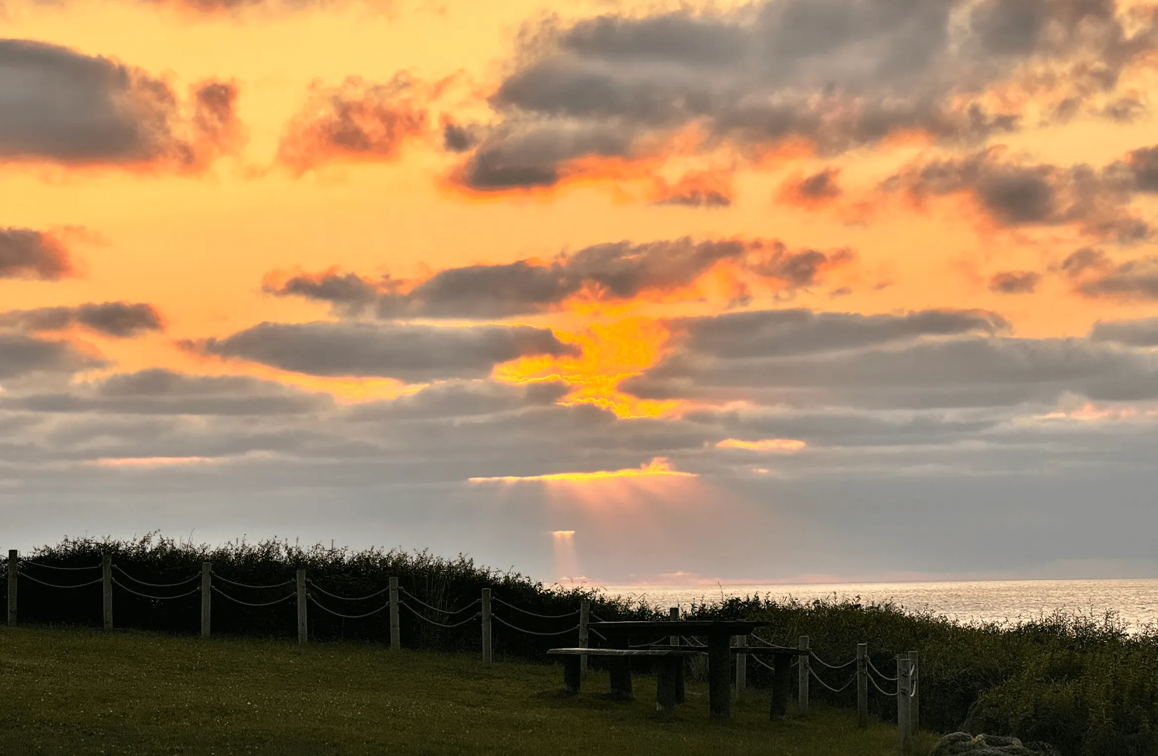 sunset from the clifftops at OA Surf Club