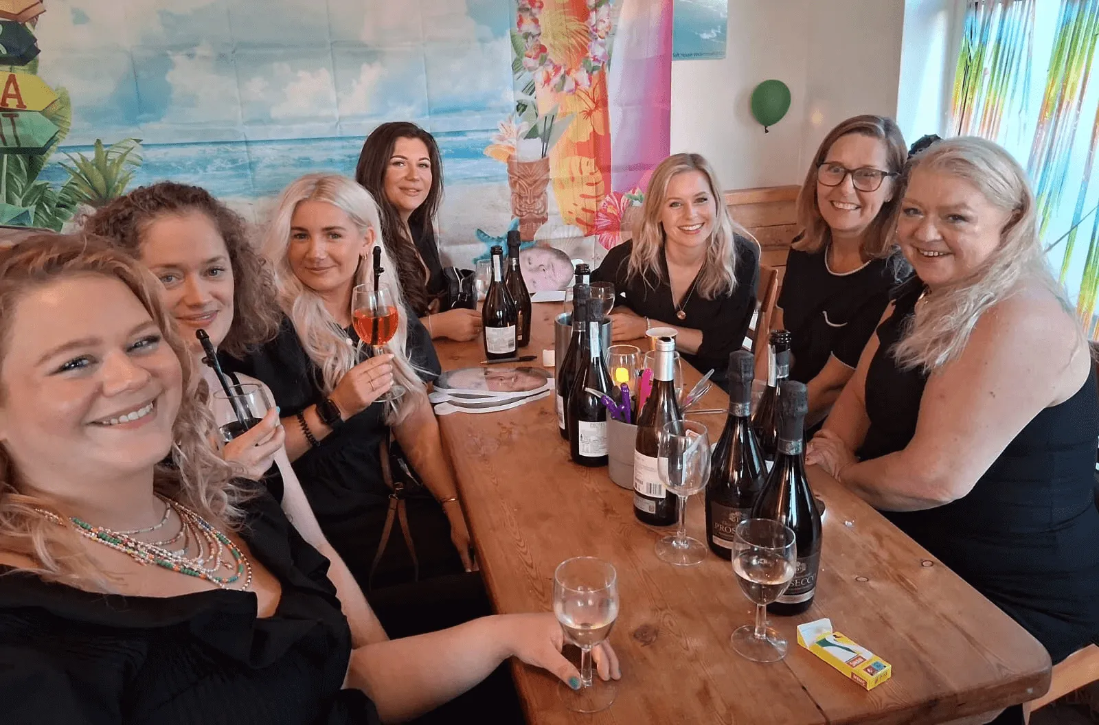 hen group sat in the Boardriders bar at OA Surf Club