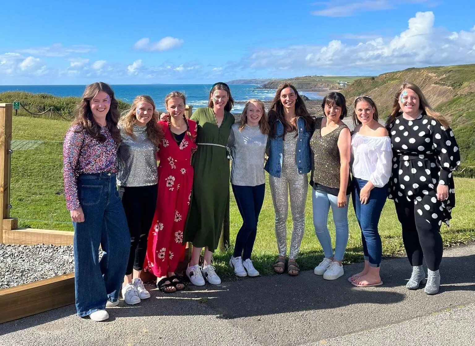Hen do with the epic sea view in the background